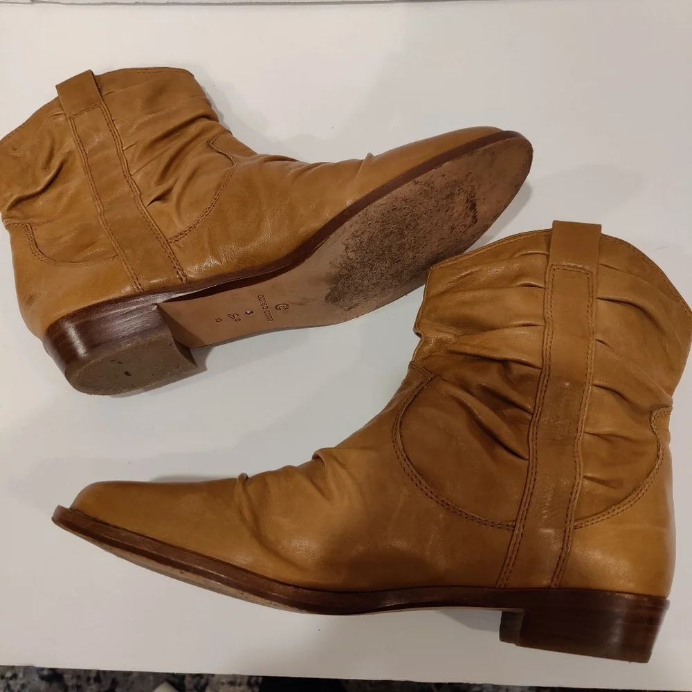 Corso Como Women's Whiskey Starr Leather Slouchy Short Boots